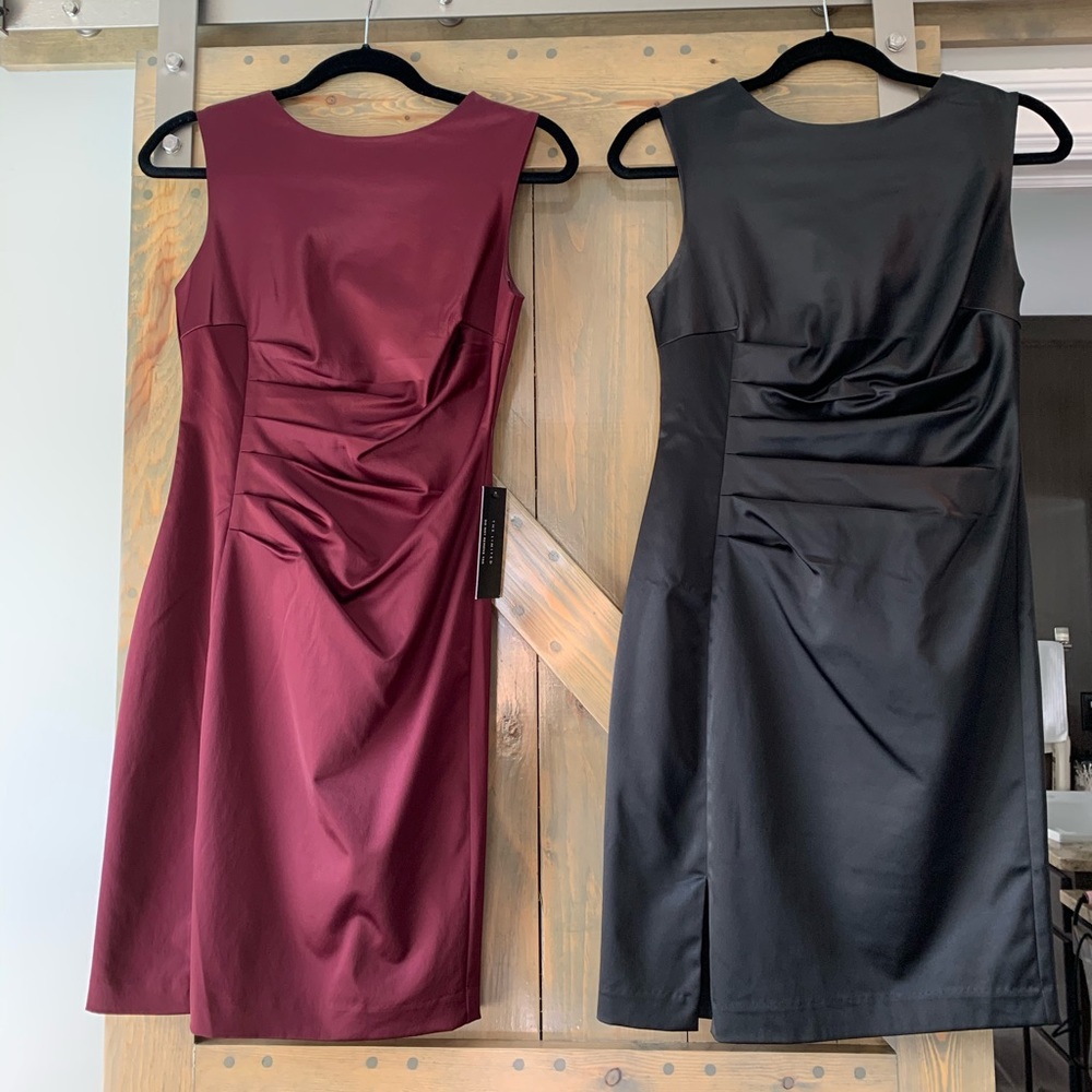 Two satin dresses one brand new one worn once